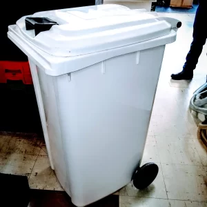 HDPE Premium White 240-Litre Roll-Out Wheelie Bin
